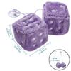 AuMoHall 2.95'' Retro Fuzzy Plush Dice Car Charm Square Plush Dice Car Rear View Mirror Hanging Ornament Car Mirror Hanging Accessories, Purple view 2