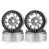 1.9 Beadlock Wheel Rims 4PCS Metal Wheel Hub Set for 1/10 RC Crawler Axial SCX10 II 90046 SCX10 III AXI03007 TRX4 D90 (Black & Silver) view 1