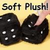 AuMoHall 2.95'' Retro Fuzzy Plush Dice Car Charm Square Rear View Mirror Hanging Ornament Accessories, Black view 3