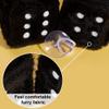 AuMoHall 2.95'' Retro Fuzzy Plush Dice Car Charm Square Rear View Mirror Hanging Ornament Accessories, Black view 4