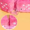 AuMoHall 2.95'' Retro Fuzzy Plush Dice Car Charm Square Rear View Mirror Hanging Ornament Accessories, Pink view 4