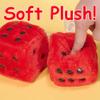 AuMoHall 2.95'' Retro Fuzzy Plush Dice Car Charm Square Rear View Mirror Hanging Ornament Accessories, Red view 3