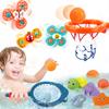 Bath Toys Playset, Fun Basketball Hoop & Balls, Bathtub Pool Shooting Game & Fishing Game, Sensory Suction Cup Spinner Spinning Top Baby Toy, for Little Boys Girls Kids Toddlers view 1
