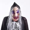 HAOZAIKEJI Halloween Scary Head Mask, Horror Animal Full Head Mask Death Witch Zombie Cosplay Costume Creepy Party Decoration Supplies (gray hair) view 1