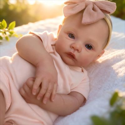 iCradle Lifelike Reborn Baby Dolls 19 Inch Soft Body Realistic Newborn Baby Doll Real Life Baby Dolls Girl Blue Eyes Best Birthday Present for Kids Age 3+