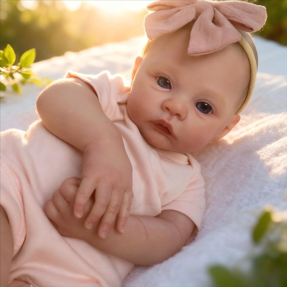 iCradle Lifelike Reborn Baby Dolls 19 Inch Soft Body Realistic Newborn Baby Doll Real Life Baby Dolls Girl Blue Eyes Best Birthday Present for Kids Age 3+