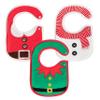 2ooya 3Pcs Christmas Baby Bib Christmas Unisex Boy Girl Cotton Drooling Bibs with Adjustable Buttons Xmas Holiday Infant Toddler Food Bibs Keepsake Baby Gift Photo props for Christmas(6-12 months) view 1