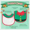 2ooya 3Pcs Christmas Baby Bib Christmas Unisex Boy Girl Cotton Drooling Bibs with Adjustable Buttons Xmas Holiday Infant Toddler Food Bibs Keepsake Baby Gift Photo props for Christmas(6-12 months) view 3