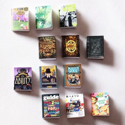 SXFSE Dollhouse Decoration Accessories, 1:12 Dollhouse Ornament 12 Pcs Mini Color Magazine Book
