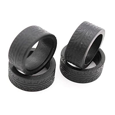 Alin-Z 4Pcs Rubber Tyre Tires Wheel for Wltoys K969 K989 P929 Iw04M AWD Iw02 Mini-Z Mini-D Mini-Q 1/28 RC Drift Racing Car ( Color : Black )