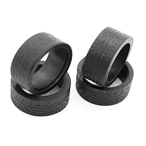 Alin-Z 4Pcs Rubber Tyre Tires Wheel for Wltoys K969 K989 P929 Iw04M AWD Iw02 Mini-Z Mini-D Mini-Q 1/28 RC Drift Racing Car ( Color : Black )