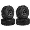 WONFAST 4PCS 2.2 Inch Plastic Beadlock Wheel Rims and 130MM Rubber Tires 12mm Hex Compatible with 1/10 RC Rock Crawler Car for Axial SCX10 Wraith RR10 TRX6 KM5 (Black) view 1