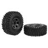 WONFAST 4PCS 2.2 Inch Plastic Beadlock Wheel Rims and 130MM Rubber Tires 12mm Hex Compatible with 1/10 RC Rock Crawler Car for Axial SCX10 Wraith RR10 TRX6 KM5 (Black) view 2