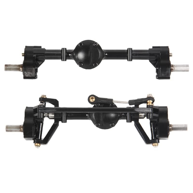 2Pcs Front and Rear Portal Axle for WPL C14 C24 C24-1 C34 C44 B14 B24 1/16 RC Car Upgrade Parts ( Color : Black )