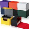Vicenpal 8 Pack Card Deck Case Bulk, Sleeved Leather Card Boxes, Magnetic Card Game Box with Sleeves for 100 Plus Playing Cards Box Compatible with MTG/TCG, 8 Colors(Horizontal Style) view 1