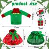 11 Pcs Christmas Doll Clothes Accessories Include Red Green Knitted Sweater Skirts Attachable Santa Snowman Gloves Socks Xmas Tree Decals Christmas Doll Outfit Dress Gift for Holiday Xmas view 3