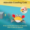 Crawling Crab Baby Toy Gifts: Tummy Time Toys Walking Dancing Cute Essentials Electric Induction Sensory Stuff Moving Babies Crabs with Light Up Music for Toddler Boys Girls Items Interaction Gadgets view 2