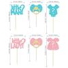 24Pcs Boy or Girl Cupcake Toppers Glitter Gender Reveal Onesie Question Mark Cupcake Picks Little Man or Little Lady Baby Shower Cake Decorations for Kids Birthday Gender Reveal Party Cake Decoration view 2
