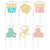 24Pcs Boy or Girl Cupcake Toppers Gender Reveal Cupcake Picks Glitter Baby Shower Cupcake Decorations Vote Boy or Girl Cake Decorations for Baby Shower Kids Birthday Theme Party Supplies view 2