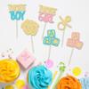 24Pcs Boy or Girl Cupcake Toppers Gender Reveal Cupcake Picks Glitter Baby Shower Cupcake Decorations Vote Boy or Girl Cake Decorations for Baby Shower Kids Birthday Theme Party Supplies view 3