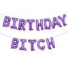 16 inch Happy Birthday Bitch Balloons, Aluminum Foil Banner Balloons for girlfriends Birthday Party Decorations and Supplies (BIRTHDAY BITCH Purple) view 1