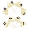 Gyufise 24Pcs Bumble Bee Cupcake Toppers Gold Glitter Babyshower Oh Baby Cake Toppers Oh Babee Cupcake Picks Bee Theme Baby Shower Gender Reveal Kids First Birthday Party Cake Decorations Supplies view 3