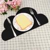 2pcs Children Cloud Shape Placemat, Baby Feeding Supplies Baby Weaning Utensils Set Silicone Suction Baby Bowl Insulation Feeding Plate Placemat(Black) view 4