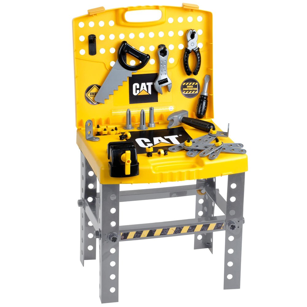 Klein CAT: Foldable Workbench - Transportable Tool Shop, Kids Pretend Play Tool Play Set, Ages 3+