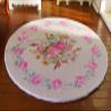 1?12 Scale Victorian Era Aubusson Design Round Miniature Rug Pink Rose Garland view 1
