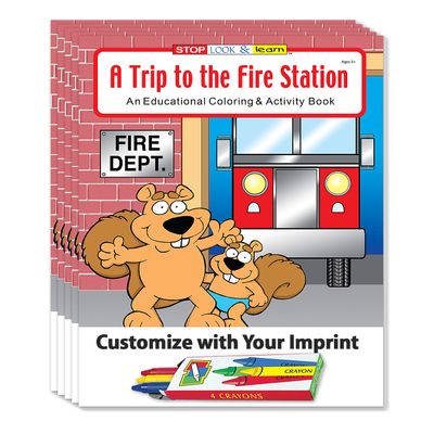 ZOCO A Visit to the Fire Station Custom Coloring Books (250 Bulk Pack, With Crayons) Educational Activity Book for Kids About Firefighters & Firehouse Life