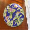 1?12 Scale Modern Design Plantain Leaf Round Miniature Rug Pink Floral view 3