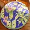 1?12 Scale Modern Design Plantain Leaf Round Miniature Rug Pink Floral view 4