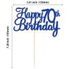 Gyufise 1Pc Happy 70th Birthday Cake Topper Glitter 70th Birthday Cake Pick Cheers to 70 Years Old 70 Fabulous Cake Decorations for 70th Birthday Theme Party Supplies view 2