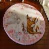 1?12 Scale Lovely Deer Rabbit Pink Round Dollhouse Miniature Rug view 1