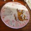 1?12 Scale Lovely Deer Rabbit Pink Round Dollhouse Miniature Rug view 2