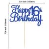 Gyufise 1Pc Happy 16th Birthday Cake Topper Glitter 16th Birthday Cake Pick Cheers to 16 Years Old Sweet 16 Cake Decorations for 16th Birthday Wedding Anniversary Party Supplies view 2