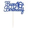 Gyufise 1Pc Happy 16th Birthday Cake Topper Glitter 16th Birthday Cake Pick Cheers to 16 Years Old Sweet 16 Cake Decorations for 16th Birthday Wedding Anniversary Party Supplies view 3