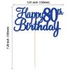 Gyufise 1Pc Happy 80th Birthday Cake Topper Glitter 80th Birthday Cake Pick Cheers to 80 Years Old Eighty Fabulous Cake Decorations for 80th Birthday Theme Party Supplies view 2