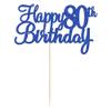 Gyufise 1Pc Happy 80th Birthday Cake Topper Glitter 80th Birthday Cake Pick Cheers to 80 Years Old Eighty Fabulous Cake Decorations for 80th Birthday Theme Party Supplies view 3