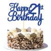 Gyufise 1Pc Happy 21st Birthday Cake Topper Glitter Birthday Cake Pick Cheers to 21 Years Old Twenty One Fabulous Lagal Cake Decorations for 21st Wedding Anniversary Party S view 1