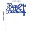 Gyufise 1Pc Happy 21st Birthday Cake Topper Glitter Birthday Cake Pick Cheers to 21 Years Old Twenty One Fabulous Lagal Cake Decorations for 21st Wedding Anniversary Party S view 2