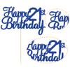 Gyufise 1Pc Happy 21st Birthday Cake Topper Glitter Birthday Cake Pick Cheers to 21 Years Old Twenty One Fabulous Lagal Cake Decorations for 21st Wedding Anniversary Party S view 3