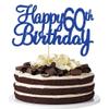 Gyufise 1Pc Happy 60th Birthday Cake Topper Glitter 60th Birthday Cake Pick Cheers to 60 Years Old Sixty Fabulous Cake Decorations for 60th Birthday Wedding Anniversary Party Supplies view 1