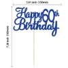 Gyufise 1Pc Happy 60th Birthday Cake Topper Glitter 60th Birthday Cake Pick Cheers to 60 Years Old Sixty Fabulous Cake Decorations for 60th Birthday Wedding Anniversary Party Supplies view 2