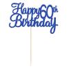 Gyufise 1Pc Happy 60th Birthday Cake Topper Glitter 60th Birthday Cake Pick Cheers to 60 Years Old Sixty Fabulous Cake Decorations for 60th Birthday Wedding Anniversary Party Supplies view 3