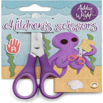 Ashton and Wright - Children's - Kids Scissors Soft Grip - 5"/12cm (Pack of 1, Purple)