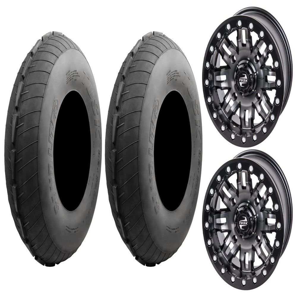 32x10-15 (Ribbed) Sand Lite Front on Tusk Teton Gun Metal/Black Compatible with Polaris 4/156 Bolt Pattern RZR/General Compatible with Kawasaki KRX Compatible with Yamaha RMAX