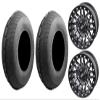 32x10-15 (Ribbed) Sand Lite Front on Tusk Teton Gun Metal/Black Compatible with Polaris 4/156 Bolt Pattern RZR/General Compatible with Kawasaki KRX Compatible with Yamaha RMAX view 1