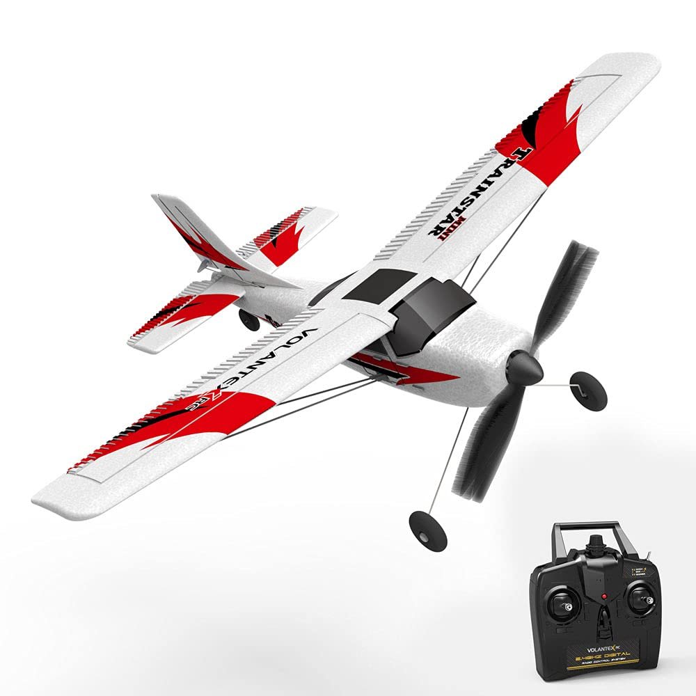QAQQVQ Fixed-Wing RC Glider 3-Channel Foam RC Aircraft Free Assembly RC Trainer with Blade Drop Protector Outdoor Flying Toy Boy Girl Adult Gift