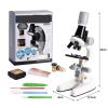 Lab Microscope Slides 100X-400X-1200X Portable Microscope Kit Microscope Parts (Color : White) view 2
